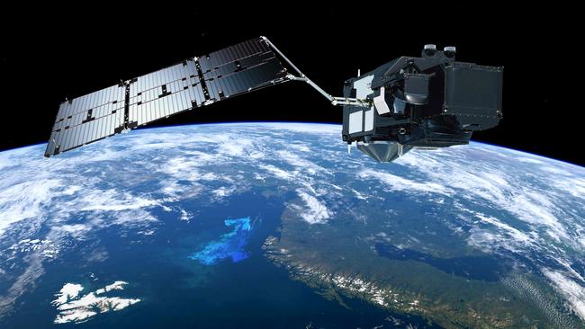 The Sentinel-3 satellite in space over the Earth. AFP / European Space Agency