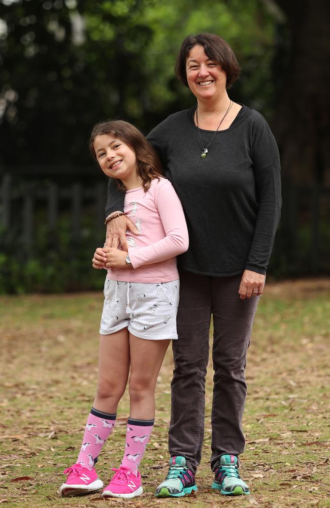 Simone Slattery with her eight year-old daughter Eva. Picture: Brett Costello