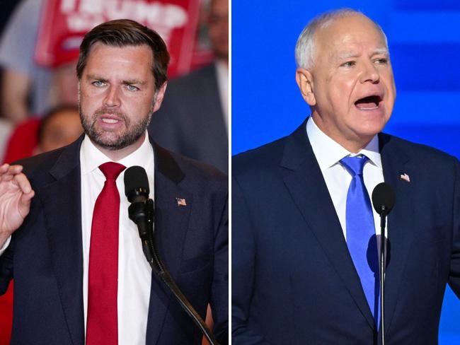 Vice-presidential candidates JD Vance and Tim Walz.