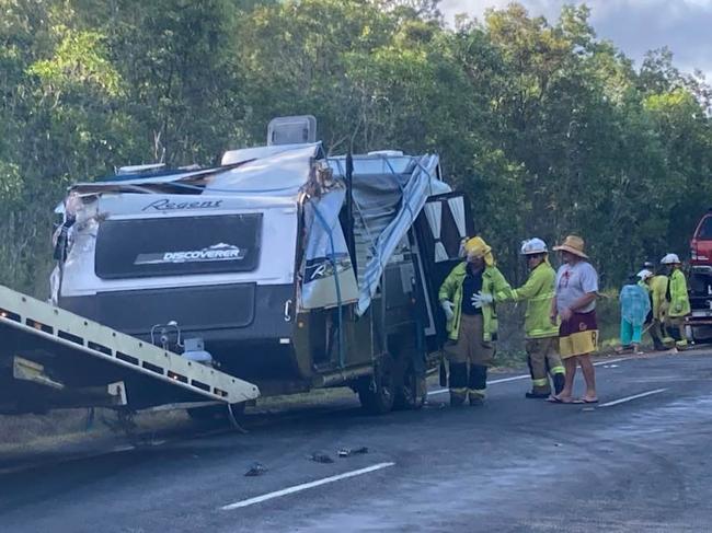 Second lucky escape after caravan destroyed in triple-vehicle collision