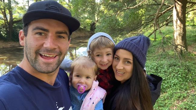 Cunnington with wife Belinda and children Xavier and Stella.