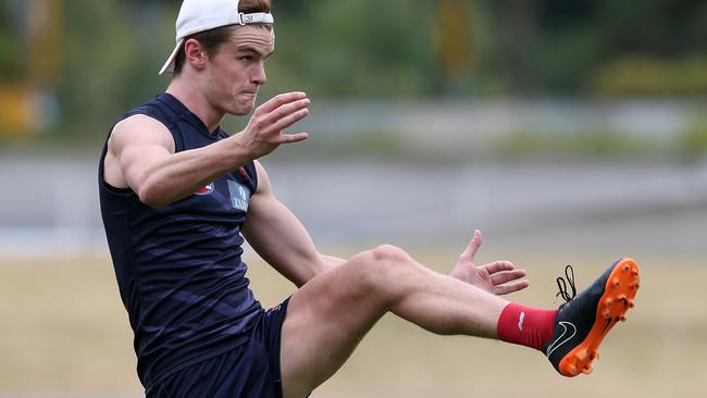 Mature-age Melbourne recruit Bayley Fritsch should slot straight into the Demons’ forward line.