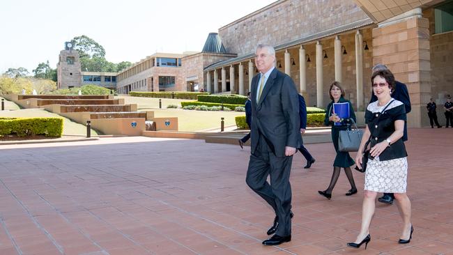 Prince Andrew walks through Bond