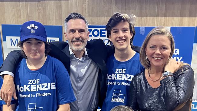 Zoe McKenzie, right, with Rodrigo Pintos Lopez, second from left, and his sons.