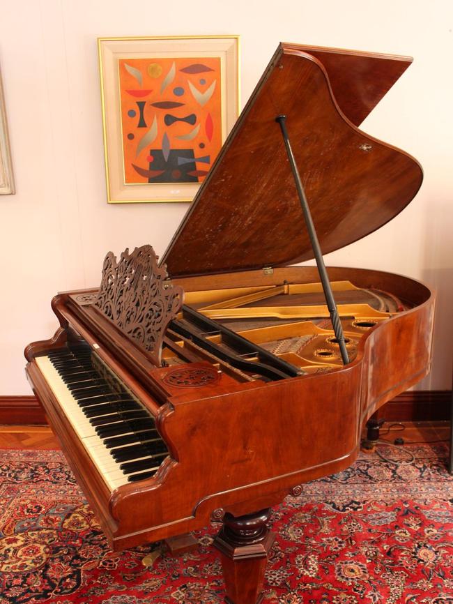 There is also a baby grand piano, made in Vienna, in the 1880s.