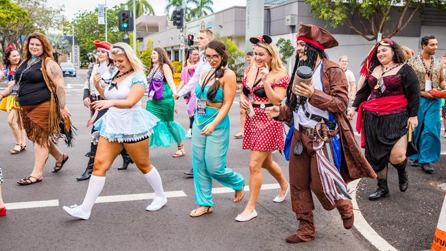 Police will be stopping anyone ‘touring’ on the streets and will take action. 2018 Disney Pub Crawl. Picture: Tony Martin