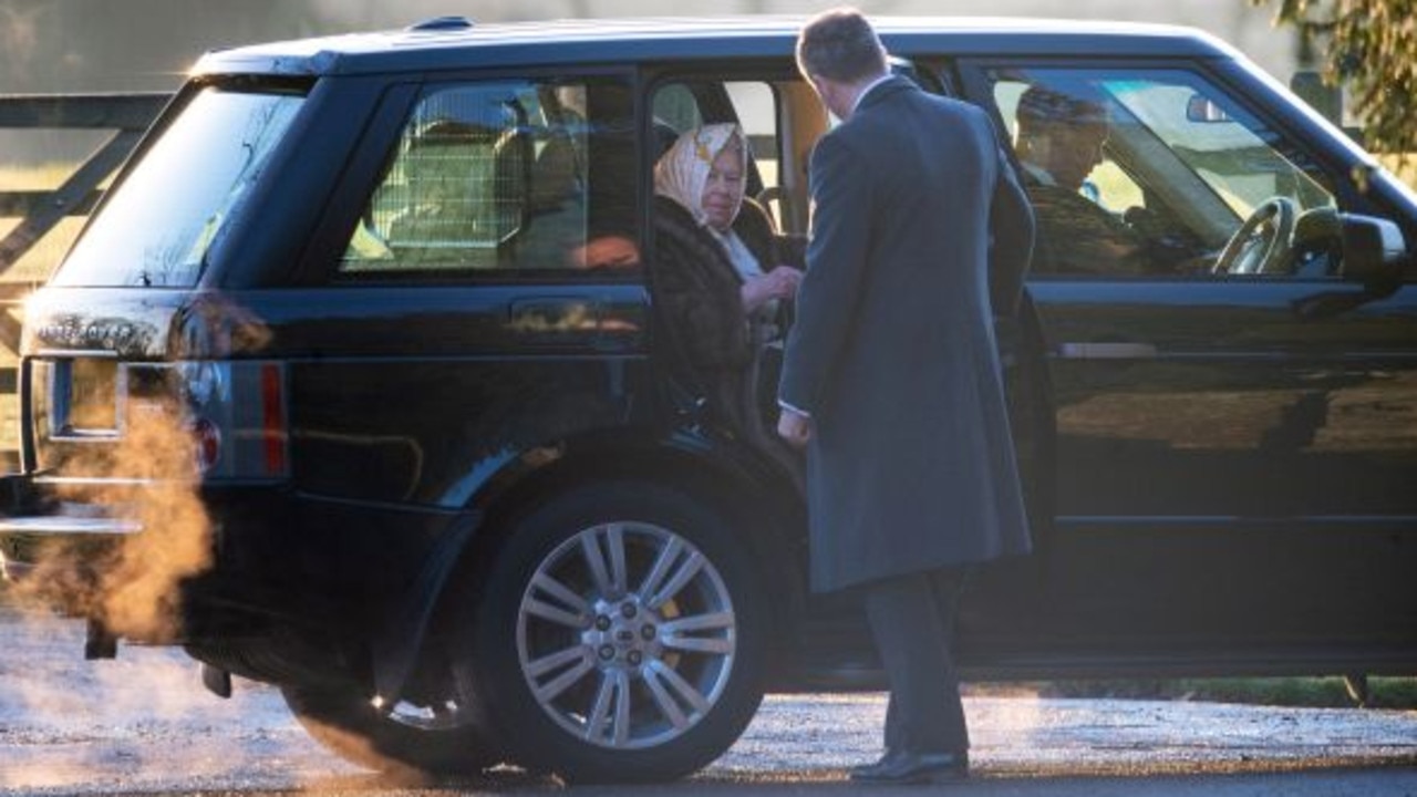 The Queen arriving at the church service at St Mary Magdalene Church in Sandringham. Picture: Press Association