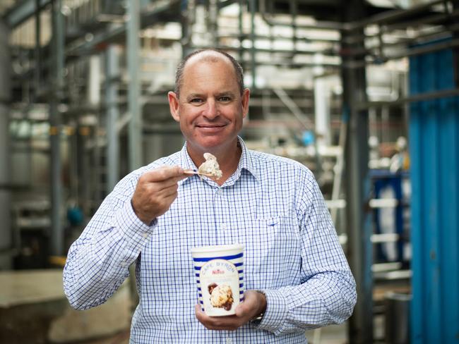 Norco CEO Michael Hampson at the Norco ice cream factory in Lismore. Photo: Elise Derwin farmer Andrew Wilson Senior Production Coordinator Jess Anderson