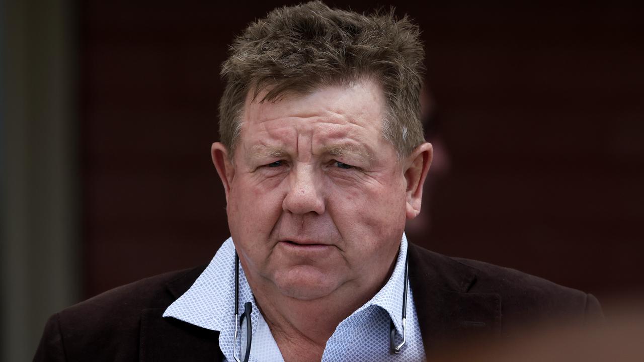 NEWCASTLE, AUSTRALIA - NOVEMBER 13: Trainer Brett Cavanough looks on during Sydney Racing at Newcastle Racecourse on November 13, 2021 in Newcastle, Australia. (Photo by Mark Evans/Getty Images)