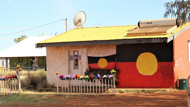 The ‘memory house’ in Yuendumu where Kumanjayi Walker was killed in November 2019. Picture: Jason Walls