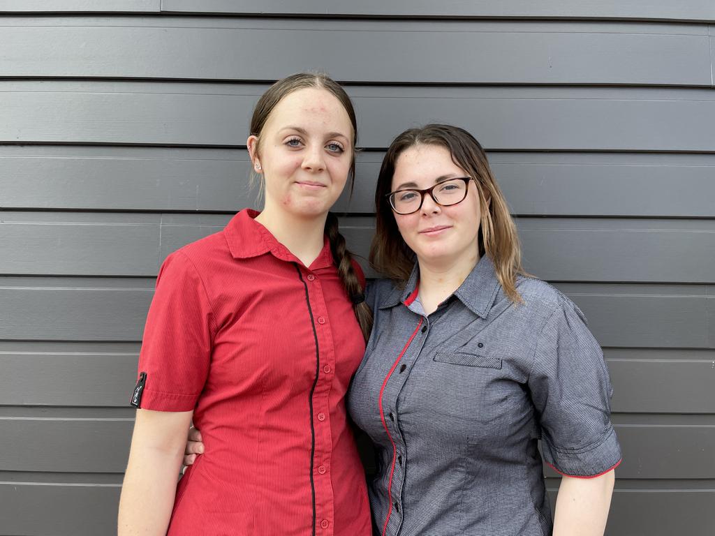 Taylor and Maddy Myles of Bucasia both started their first jobs at McDonalds. Photo: Zoe Devenport