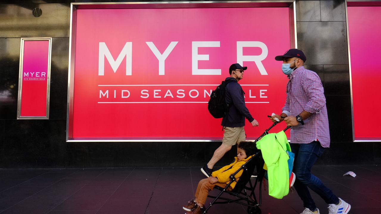 Myer shares rose but analysts aren’t convinced the retailer is a compelling investment. Picture: NCA NewsWire/Luis Ascui
