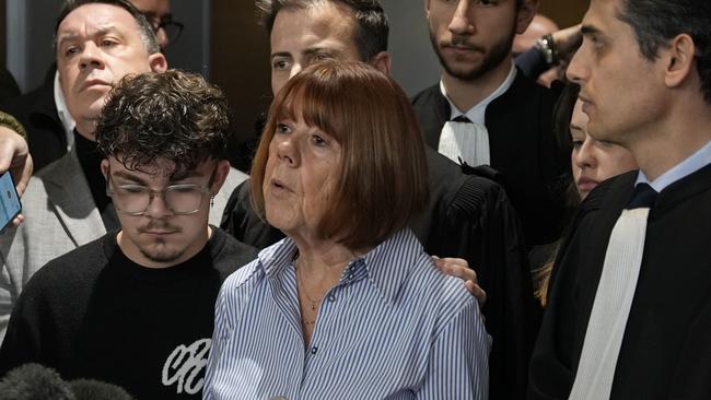 Gisele Pelicot provides a statement inside the Avignon courthouse after her ex-husband and 50 other men were convicted of rape on December 19. Picture: Getty Images