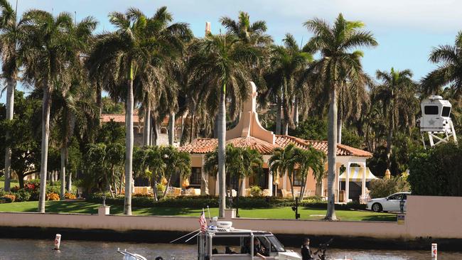 A US Coast Guard boat patrols in front of President-elect Donald Trump's Mar-a-Lago resort in Palm Beach, Florida. Picture: AFP.