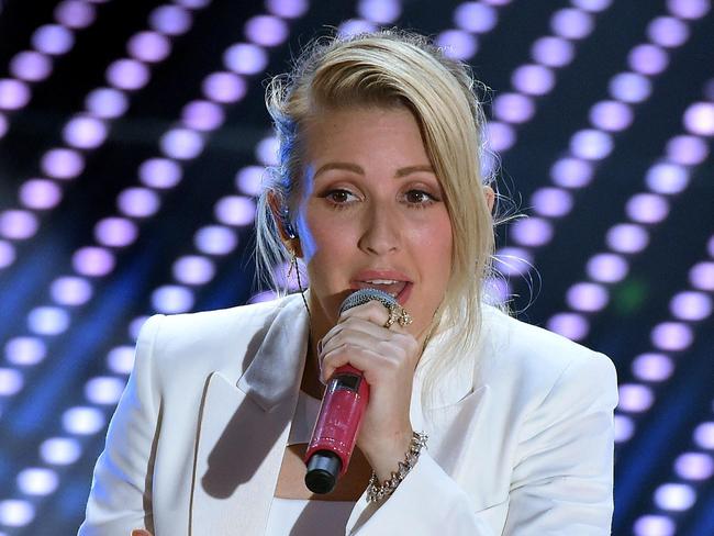 Ellie Goulding performs during the Sanremo Italian Song Festival on February 10. Picture: Ettore Ferrari/ANSA