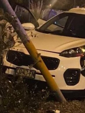 The pursuit ended in the mum crashing. Pictures: Facebook