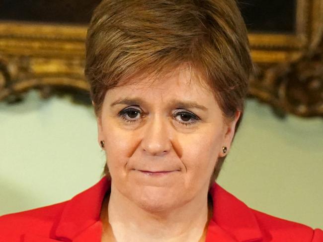 Scotland's First Minister, and leader of the Scottish National Party (SNP), Nicola Sturgeon, speaks during a press conference at Bute House in Edinburgh where she announced she will stand down as First Minister, in Edinburgh on February 15, 2023. - Scotland's First Minister Nicola Sturgeon announced Wednesday her resignation after more than eight years leading its devolved government, in a shock move jolting British politics on both sides of the border. (Photo by Jane Barlow / POOL / AFP)