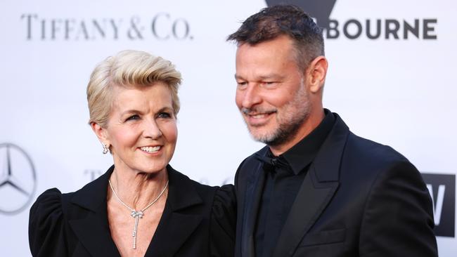 Julie Bishop and Luke Hepworth attend the NGV Gala but claim there is nothing to see romantically. Picture: Graham Denholm/Getty Images