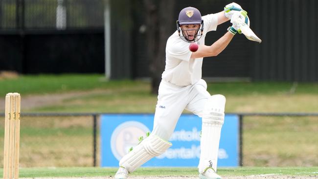 Joel Lewis driving on his way to 68 for Kingston Hawthorn on Saturday. Picture: George Sal