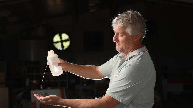 Gin maker Jason Hannay is making hand sanitiser.