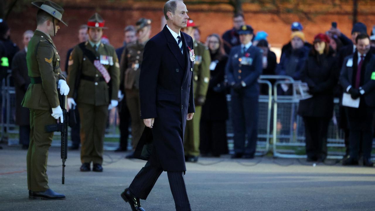 The Duke of Edinburgh, Prince Edward arrived and laid the first wreath. Picture: Chris Jackson/Getty Images