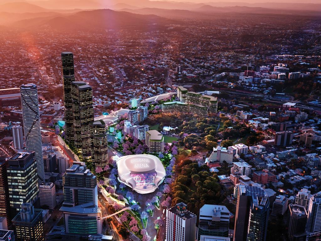 An early concept for a Brisbane Live arena at Roma St