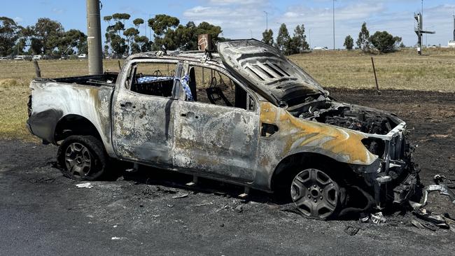 A second vehicle, believed to be linked to the murder, was found torched on Western Avenue in Westmeadows., Picture: Regan Hodge