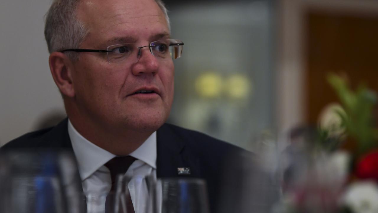 Mr Morrison at the business dinner in Hanoi. Picture: AAP/Lukas Coch