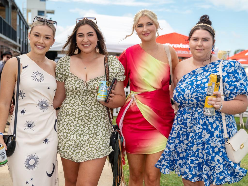 Latesha Morante, Alicia Smith, Courtney Campbell and Sheridan Smith at NQ Classic Derby Day Mackay Turf Club Saturday 30 September 2023 Picture: Michaela Harlow