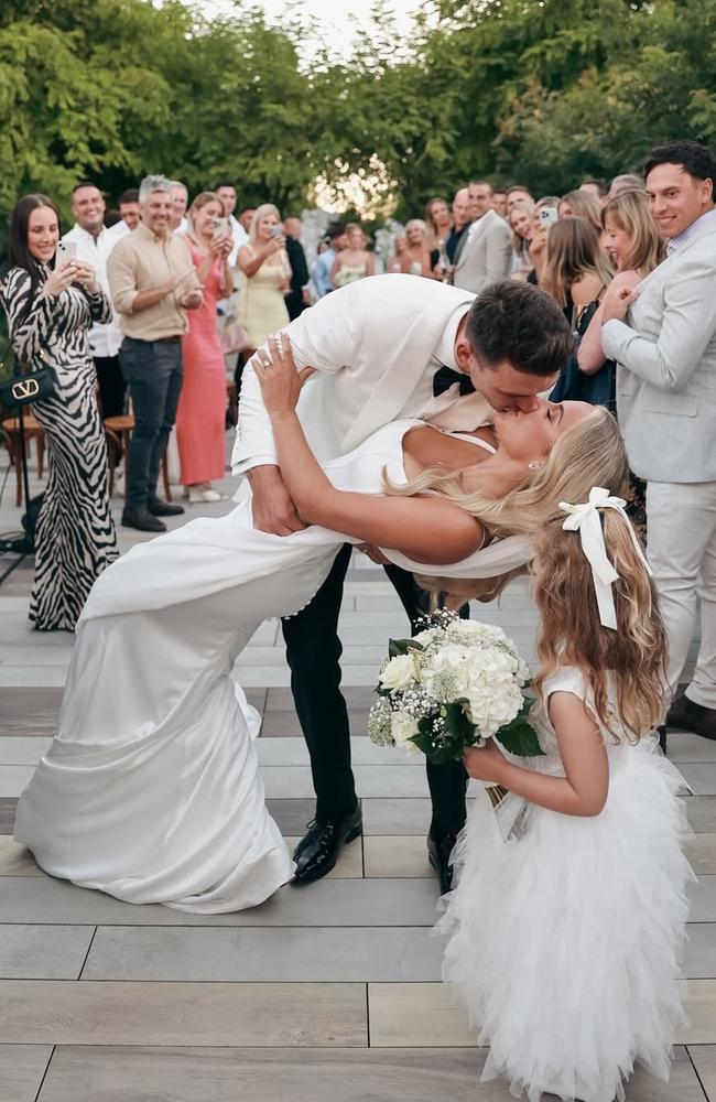 The couple held their wedding at San Lorenzo restaurant in Scoresby. Picture: Ten Acres Agency