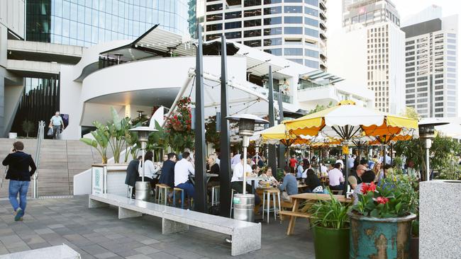 August 2019: Eagle Street Pier and Riverside al fresco dining areas. Picture: AAP Image/Claudia Baxter