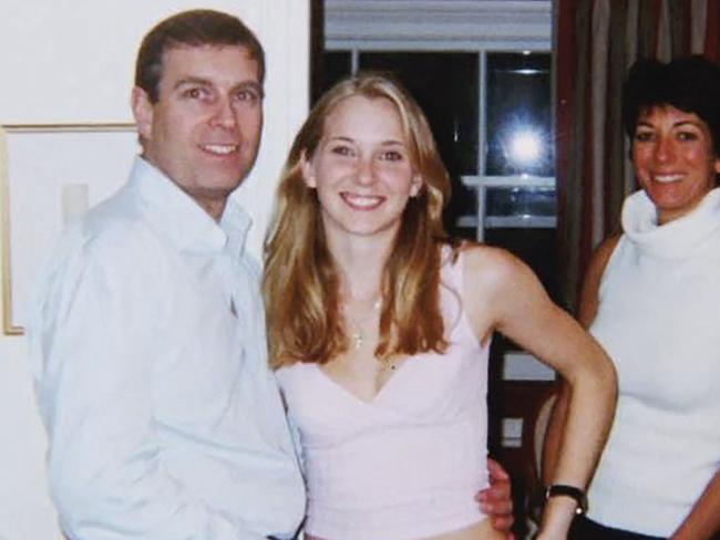 Prince Andrew pictured with Virginia Giuffre and Ghislaine Maxwell. Picture: US District Court – Southern District of New York/AFP