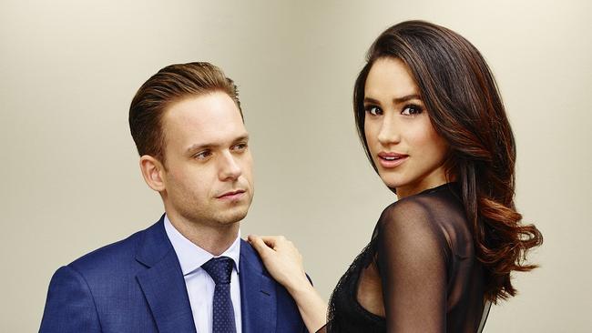 SUITS -- Season:5 -- Pictured: (l-r) Patrick J. Adams as Michael Ross, Meghan Markle as Rachel Zane -- (Photo by: Nigel Parry/USA Network)