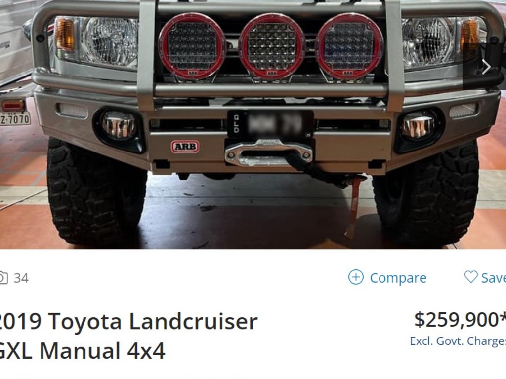 This Toyota Landcruiser 79 series was going for about $260,000 on Thursday afternoon. Picture: via carsales.com.au