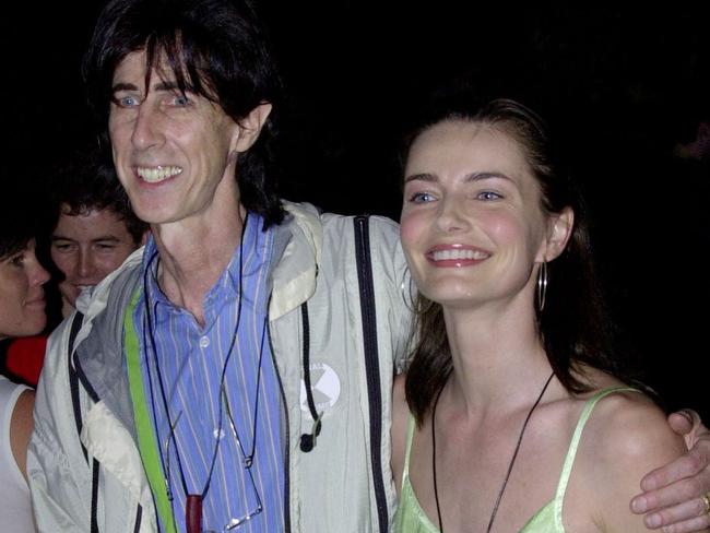 Ric Ocasek and Paulina Porizkova in happier times, at Tropfest in Sydney. She is contesting his will after learning the day after his death that she had been cut out. Picture: Supplied