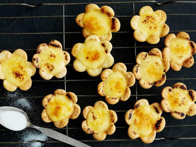 Three-ingredient creme brulee flowers. Picture: Supplied