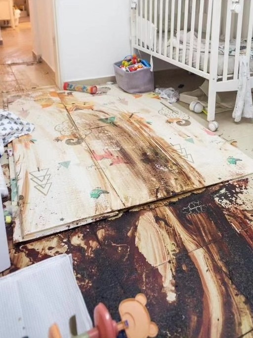 A blood-stained room in the Berdichevsky home.