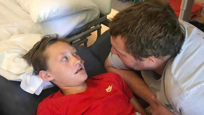 Dad Craig hasn’t left Brock’s hospital bedside since the incident almost three weeks ago.