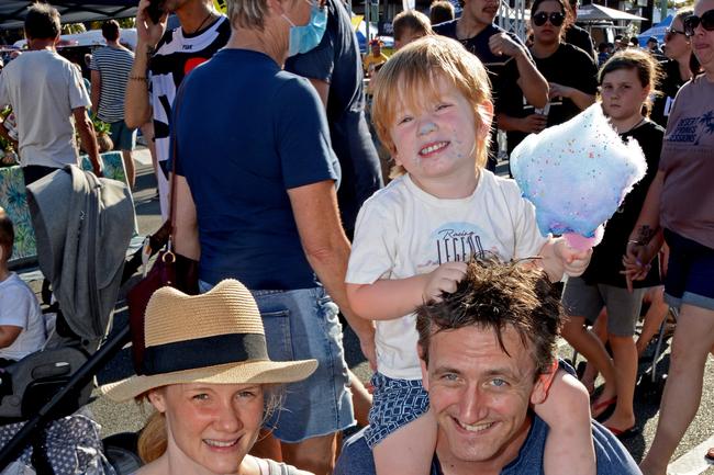 Melody Watts-Perrett, Mandie Watts, Miles Watts and Matthew Perrett at Chirn Park Street Festival. Picture: Regina King