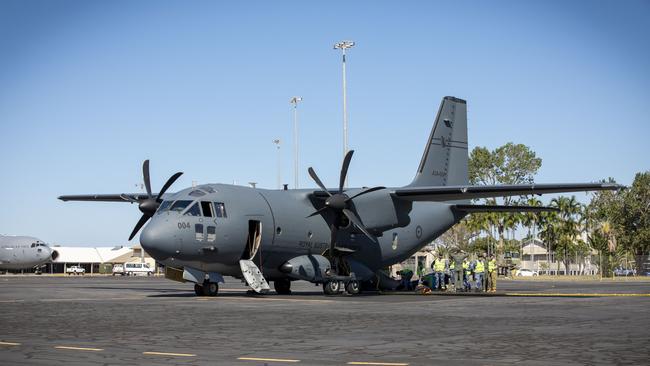An RAAF C-27J Spartan aircraft from No.35 Squadron. The aircraft have been declared to vulnerable to go into battle. Picture: Chris Tsakisiris