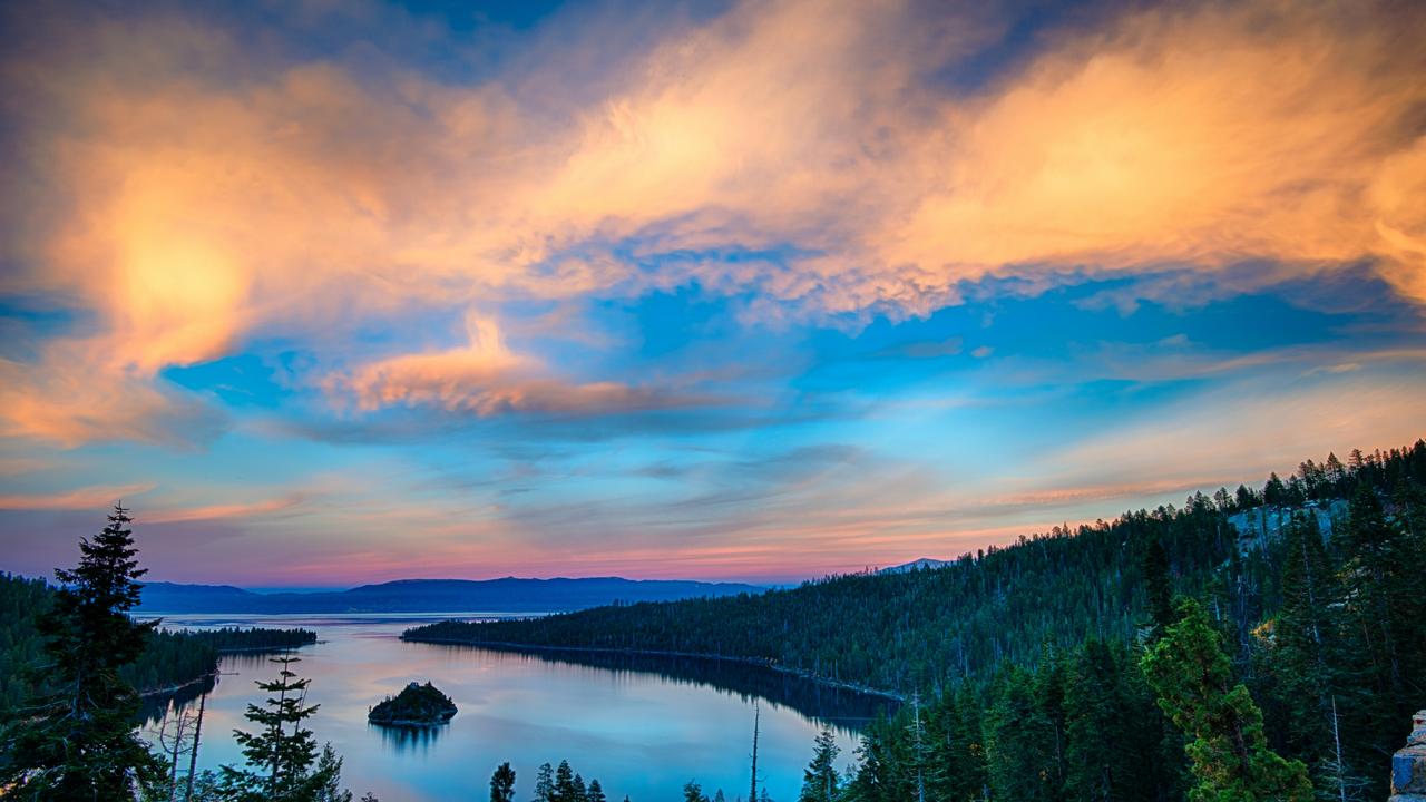 A sunset over Lake Tahoe, where Mr Kriuchkov allegedly objected but eventually relented to having his photo taken.