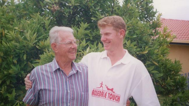 Role model: Daniel Keighran before leaving to join the army, aged 17, with his much-loved grandfather, Alan Pyburne who told him, “You need to find out what you stand for.”