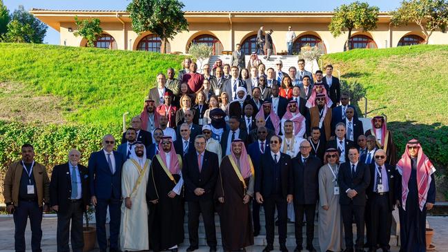 Delegates, including Paddy McHugh, at the International Camel Racing Federation (ICRF) meeting in Greece last November. Picture: Supplied