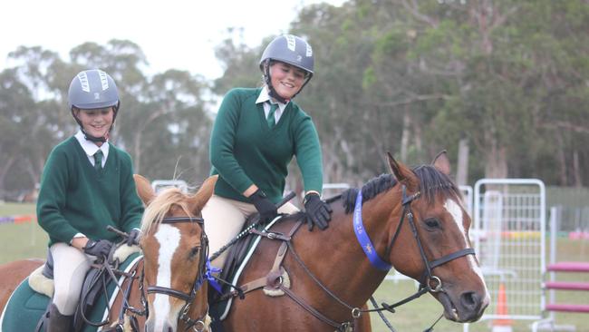 Emma and Jessica Galea at a zone showjumping event at the Hills District Pony Club. Picture: Supplied