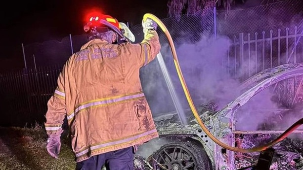 The quiet border town of Boggabilla has once again been used as a dumping ground for a number of alleged stolen vehicles, who were found engulfed in fire on Wednesday. Photo: Facebook