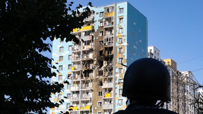 Ukraine has already been striking Russian territory, including in a suspected drone attack this week on a high-rise block of flats near Moscow. Picture: Tatyana Makeyeva / AFP