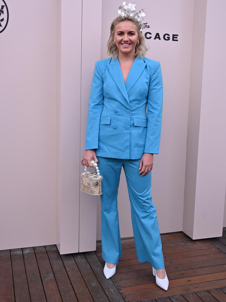 Ariarne Titmus also opted for a colourful suit. Picture: Media Mode