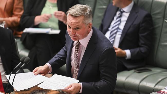 Minister for Climate Change and Energy Chris Bowen during Question Time at Parliament House in Canberra. Picture: NewsWire / Martin Ollman