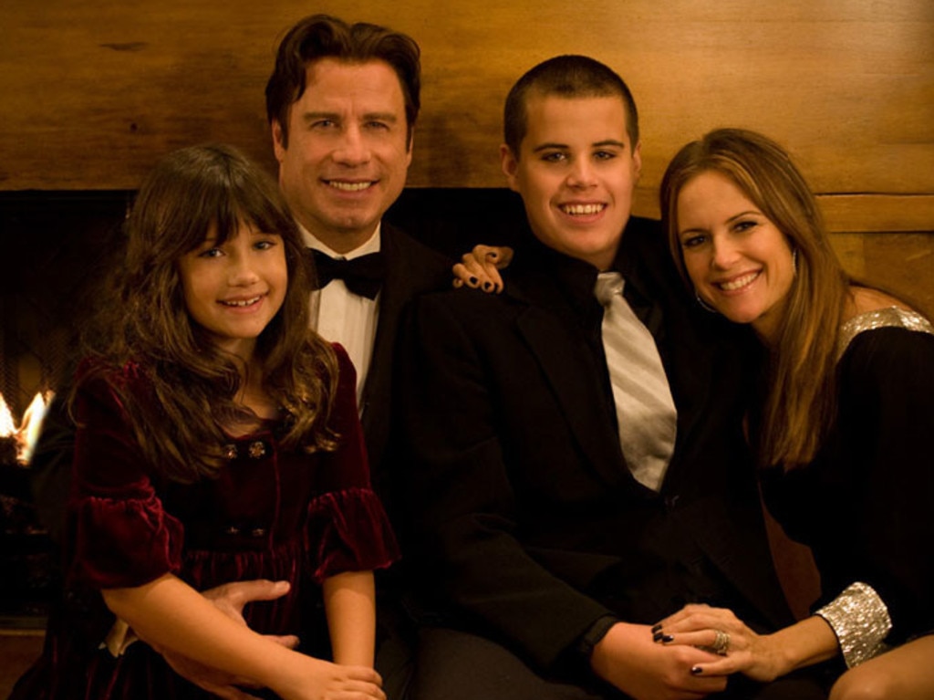 John Travolta and wife Kelly with their late son, Jett, and daughter Ella. Picture: Supplied