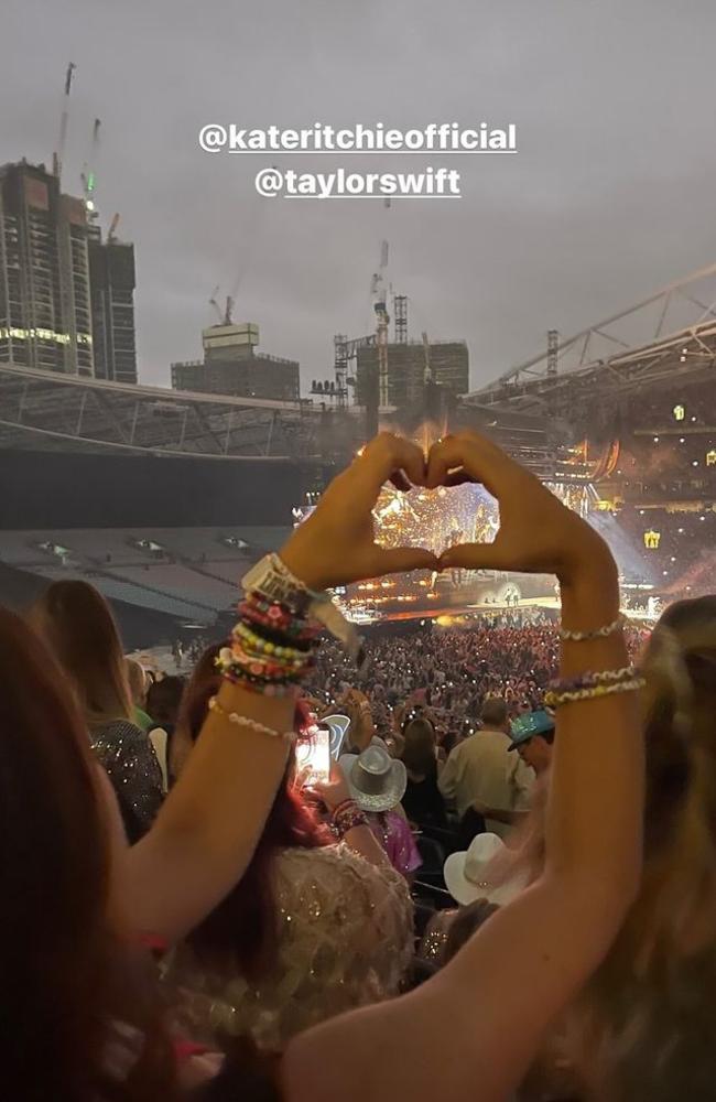 Kate Ritchie was at Taylor Swift’s show on Sunday night when she spotted some mothers in the crowd. Photo from Instagram.